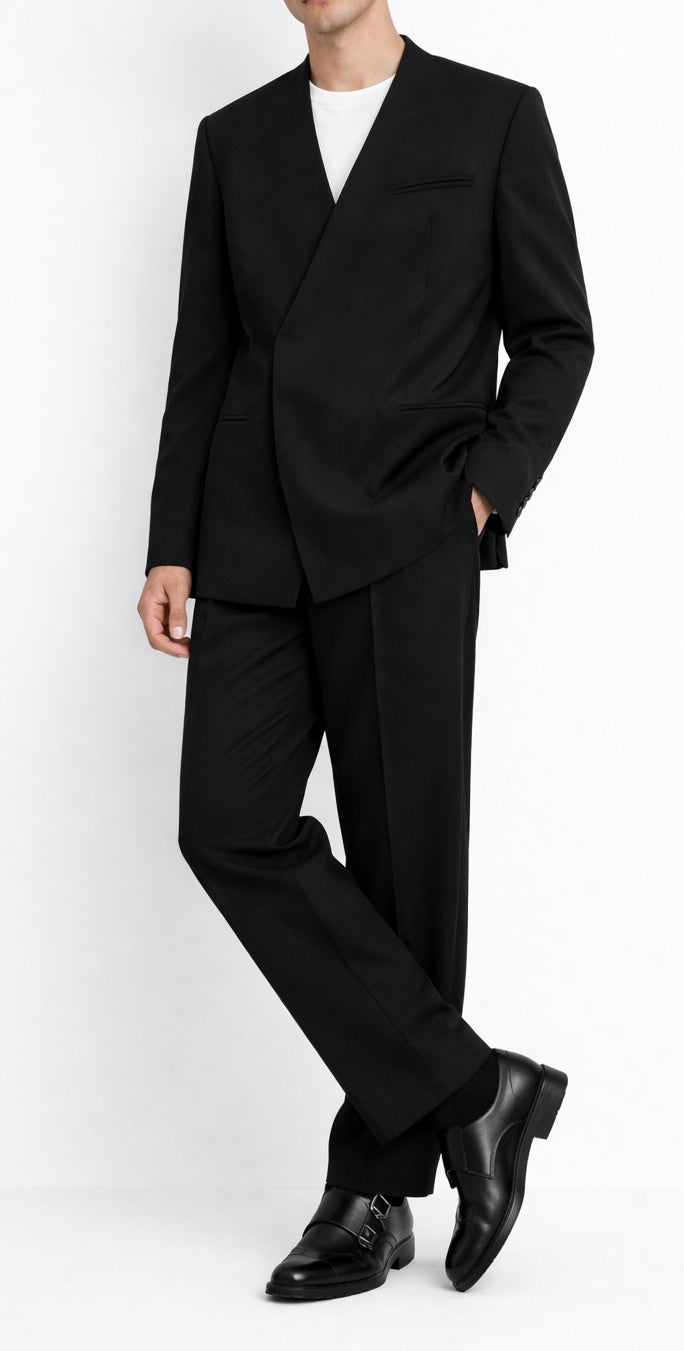 Abito Collarless Nero