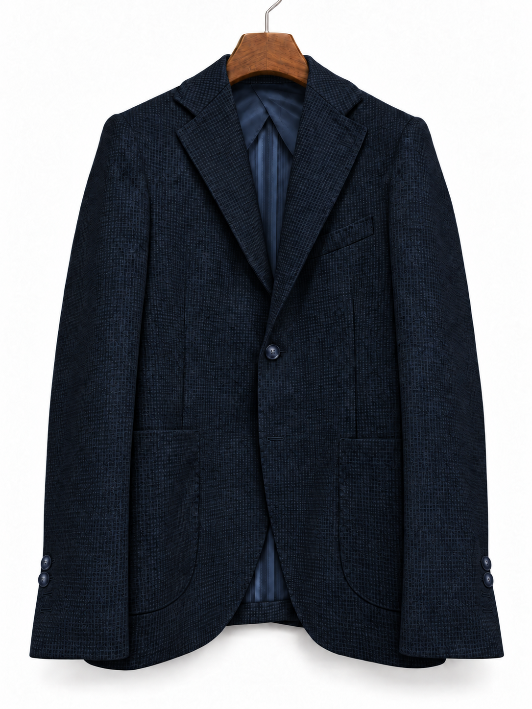 Giacca Micro Check blu