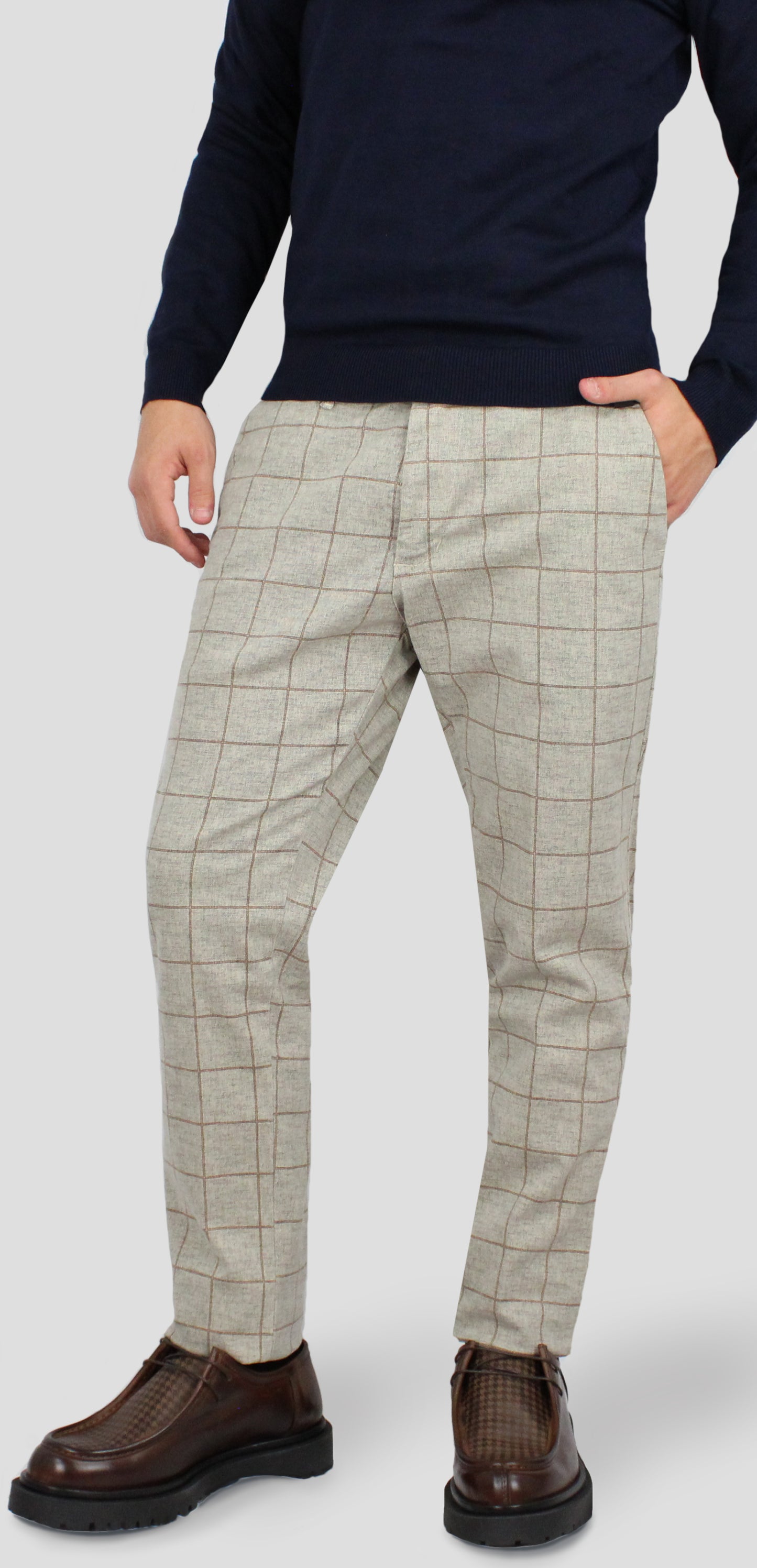 Chinos Quadri Sabbia