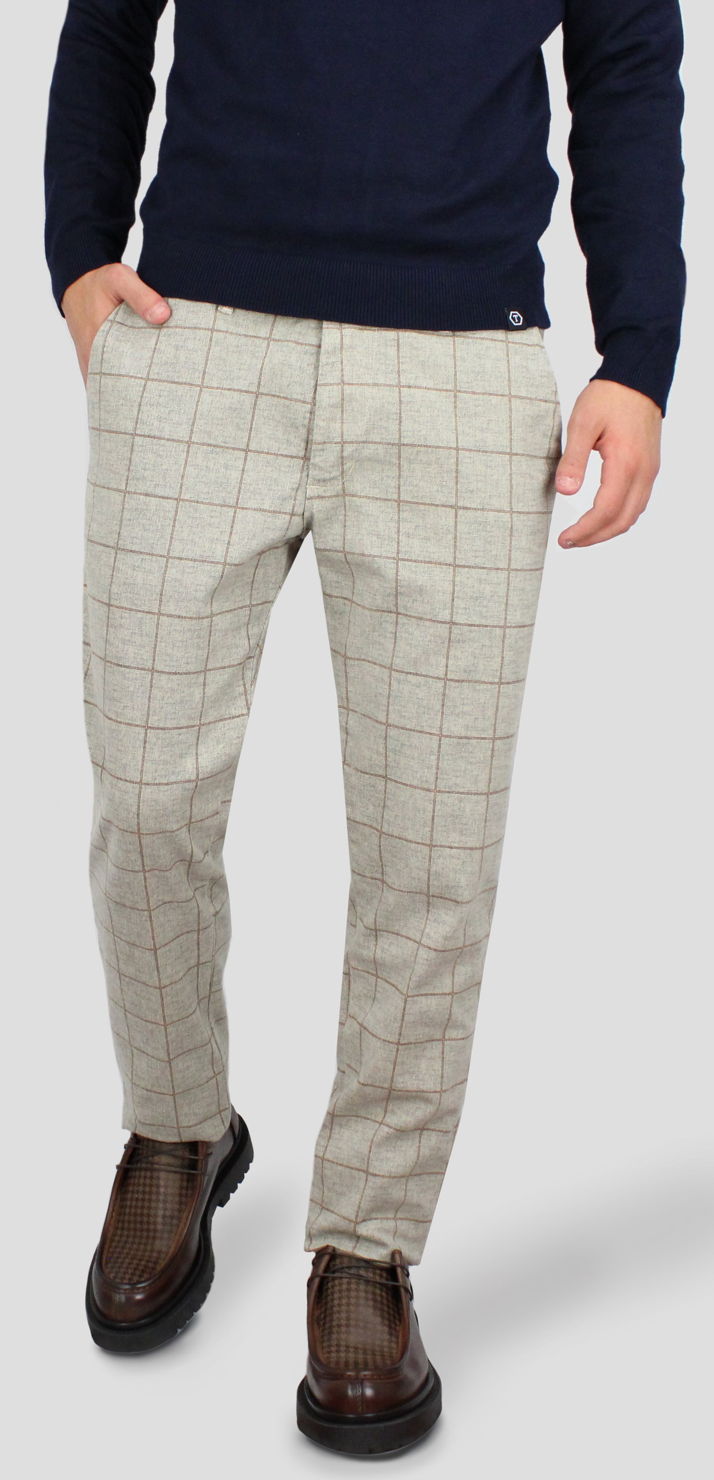 Chinos Quadri Sabbia