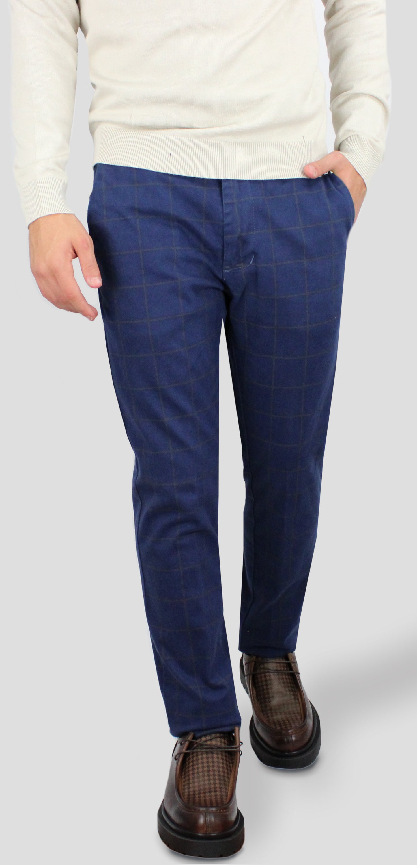 Chinos Quadri Blu