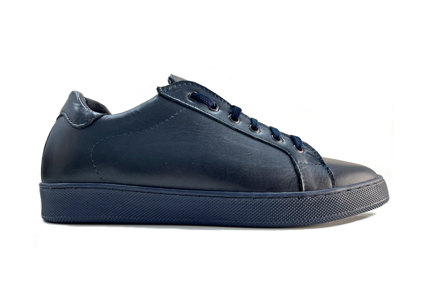 Blue Leather Sneakers