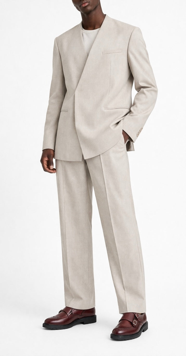 Abito Collarless Sabbia