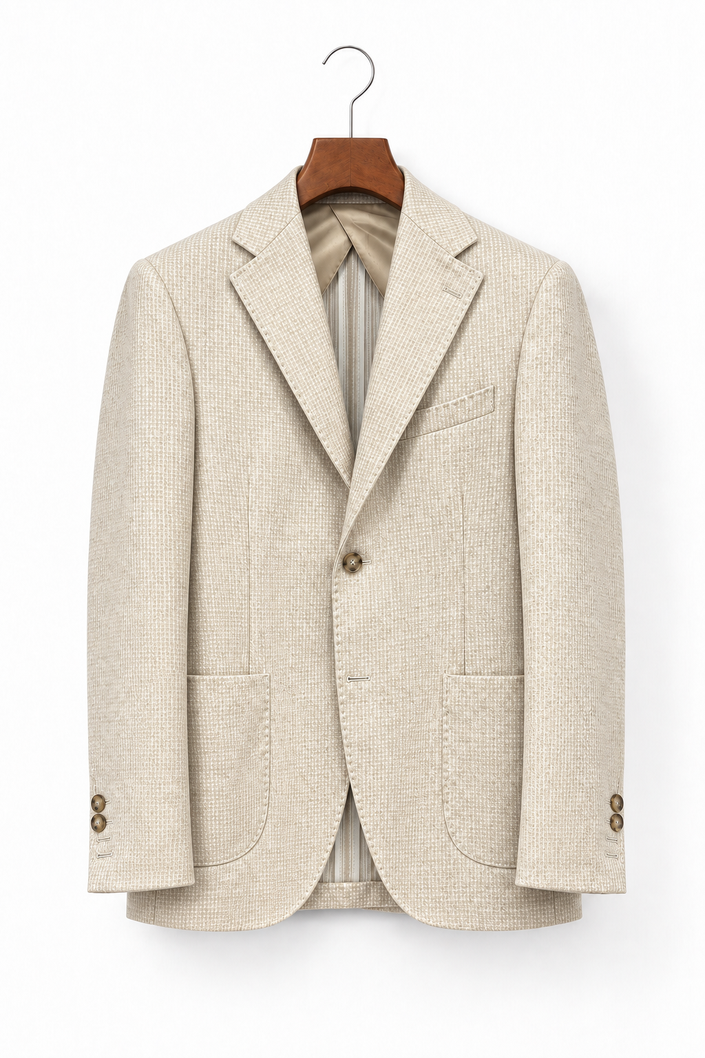 Giacca Micro Check beige