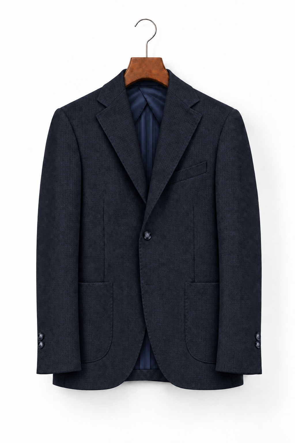 Giacca Micro Check blu