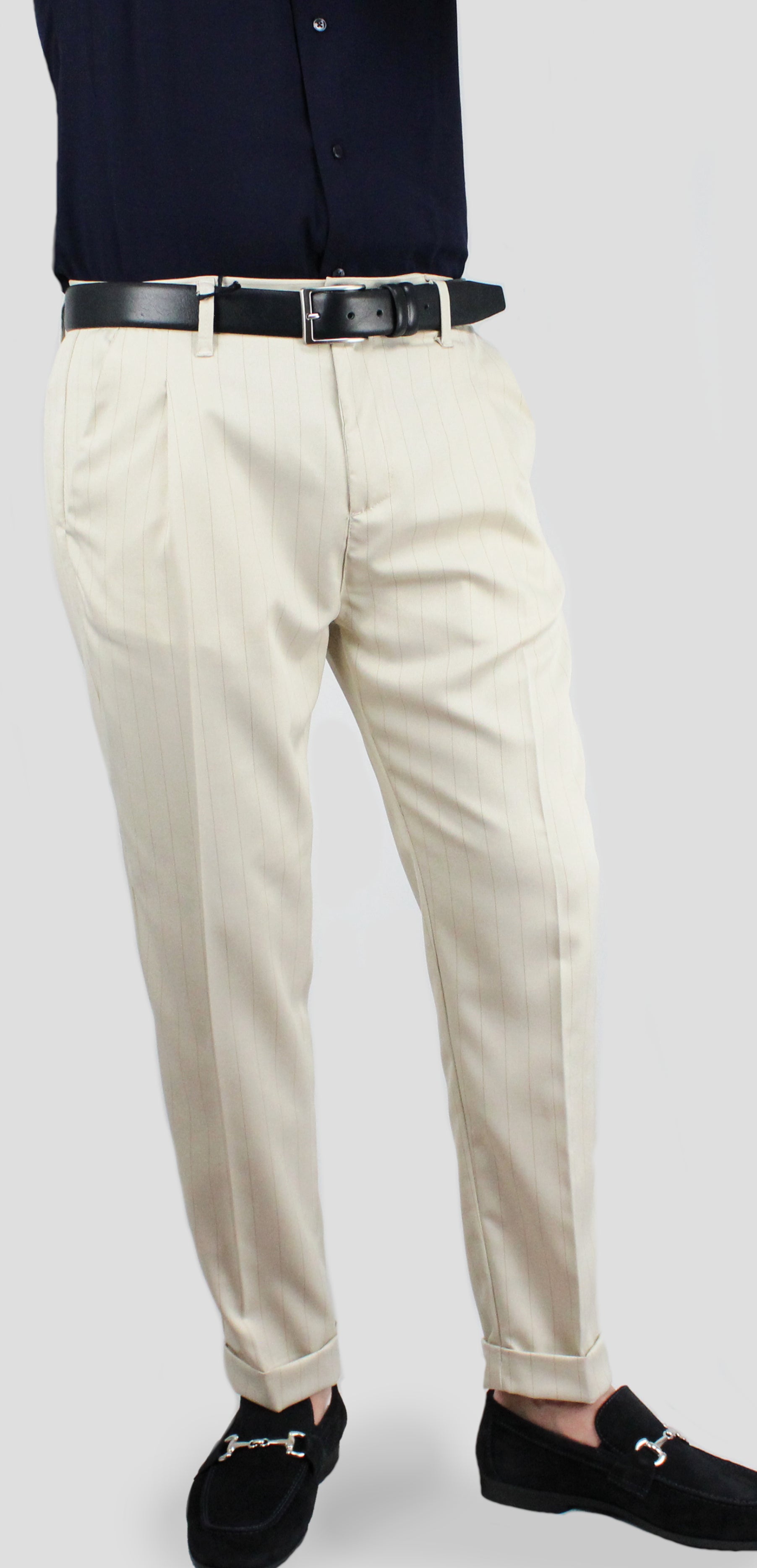 Pantalone Gessato Panna